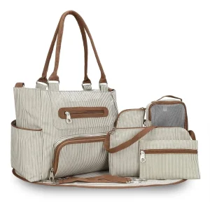 8Pcs Baby Nappy Diaper Bags Set for Mom Dad with Bottle Bag Mesh Bag Purse