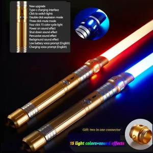 RGB Lightsaber Metal Handle Sword Heavy Dueling 14 Colors Laser