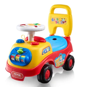 VEVOR Toddler Ride On Push Car with Music Steering Wheel