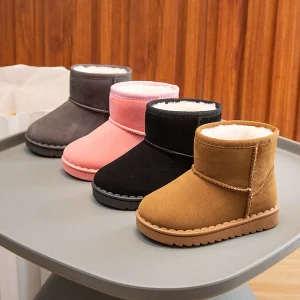 Kids' Winter Snow Boots – Plush Slip-On (Sizes 23–36)